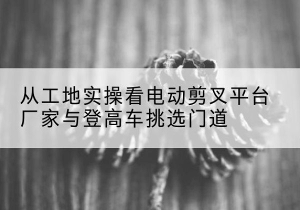 衡水电动剪叉升降平台厂家-从工地实操看电动剪叉平台厂家与登高车挑选门道
